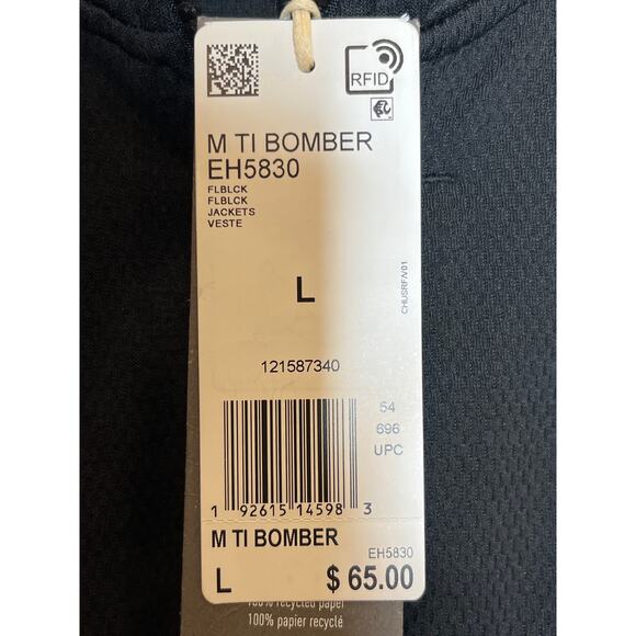 Adidas NEW Men Team Issue Bomber Jacket Black Size Large - Picture 6 of 10